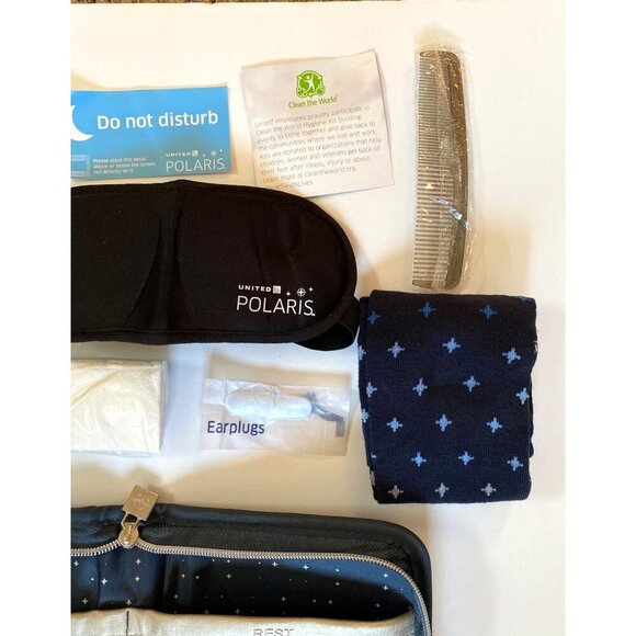 United‎ Polaris Business Class Amenity navy blue kit -NEW - Picture 10 of 13